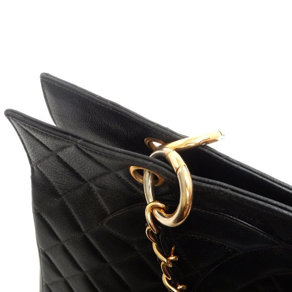 PRISTINE! CHANEL BLACK CAVIAR SKIN TOTE BAG!! WOW! - Picture 9 of 13